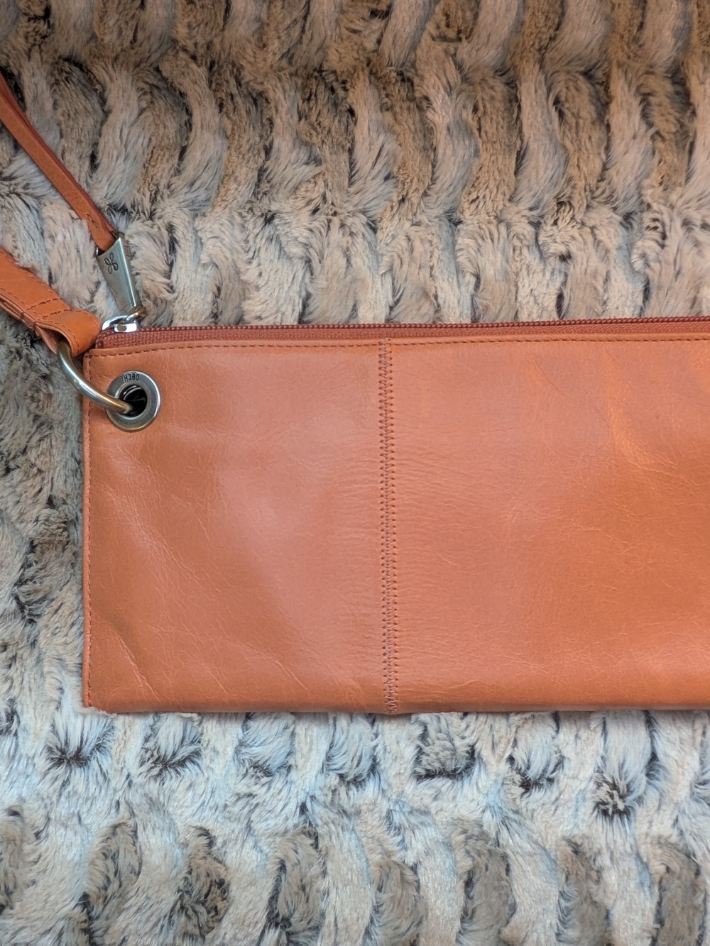 Bag | HOBO Vida Vintage Leather Wristlet Clutch Wallet Organizer Orange Sunset - Picture 2 of 9